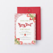 Invitation Aquarelle fraise Berry Premier anniversaire