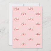 Invitation Aquarelle Fraises Bow Two Sweet 1er anniversaire (Dos)