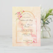 Invitation Aquarelle Freesia Sunset Peach (Debout devant)