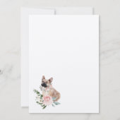 Invitation Aquarelle French Buldog Pet & Rose Florale (Dos)