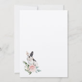 Invitation Aquarelle French Buldog Pet & Rose Florale (Dos)