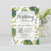 Invitation Aquarelle Fromage suisse Plante et bananes (Debout devant)