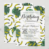 Invitation Aquarelle Fromage suisse Plante et bananes (Devant / Derrière)