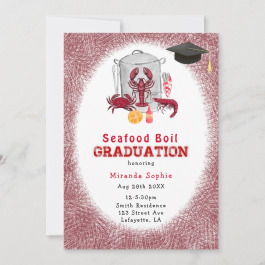 Invitation Aquarelle Fruits de mer Résidus (Devant)