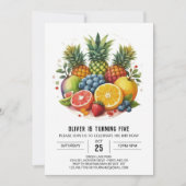 Invitation Aquarelle Fruits de pomme modifiables Anniversaire (Devant)