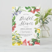Invitation Aquarelle Fruits d'été Fête des mariées florale (Debout devant)