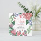 Invitation Aquarelle Fruits Plaid Berry Rouge Sweet (Debout devant)