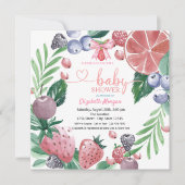 Invitation Aquarelle Fruits Plaid Berry Rouge Sweet (Devant)