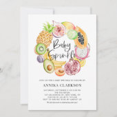 Invitation Aquarelle Fruits tropicaux Été Bébé Parsemer (Devant)