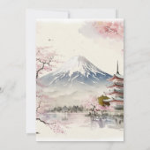 Invitation Aquarelle Fuji japonais et Pagode Mariage Pittores (Dos)