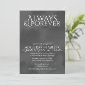 Invitation Aquarelle fumée | Toujours et jamais | Mariage (Debout devant)