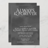 Invitation Aquarelle fumée | Toujours et jamais | Mariage (Devant / Derrière)