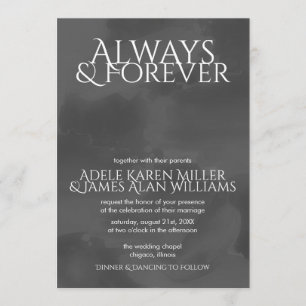 Invitation Aquarelle fumée Toujours et jamais Mariage