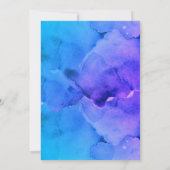 Invitation Aquarelle Galaxy Mariage bleu et violet (Dos)