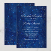 Invitation Aquarelle Galaxy Twinkle Twinkle Star Baby shower (Devant / Derrière)