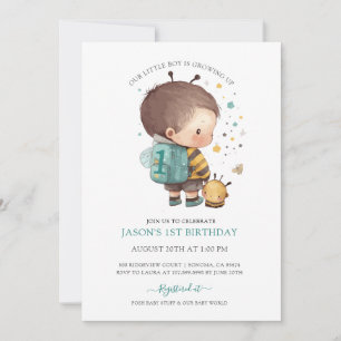 Invitation Aquarelle garçon 1er anniversaire I