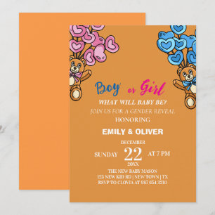 Invitation Aquarelle garçon fille sexe révéler