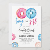 Invitation Aquarelle garçon ou fille Donut Genre Reveillez (Devant)