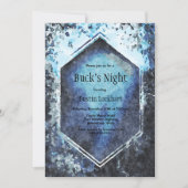 Invitation Aquarelle géométrique bleue Buck's Night (Devant)