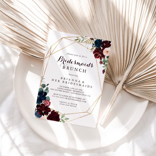 Invitation Aquarelle géométrique Bridesservatrices Brunch Dou