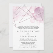 Invitation Aquarelle géométrique | Brouiller le Mariage offic (Devant)