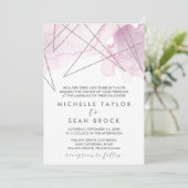 Invitation Aquarelle géométrique | Brouiller le Mariage offic (Debout devant)