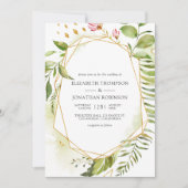 Invitation Aquarelle Géométrique Cristal Mariage (Devant)