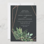 Invitation Aquarelle géométrique de serre Mariage botanique (Devant)