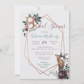 Invitation Aquarelle géométrique des bois rustique (Devant)