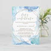 Invitation Aquarelle Géométrique Fêtons Cela (Debout devant)