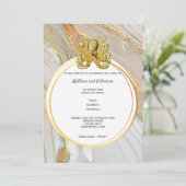 Invitation Aquarelle géométrique marine océanique à motif de (Debout devant)