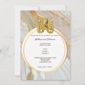 Invitation Aquarelle géométrique marine océanique pieuvre bil (Devant)