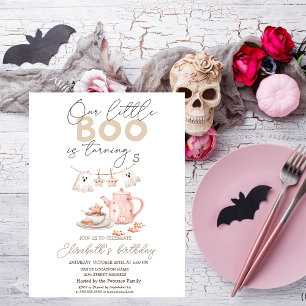 Invitation Aquarelle Ghost Boo Tea Party Halloween
