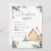 Invitation Aquarelle Gigantpain Maison Noël (Devant)