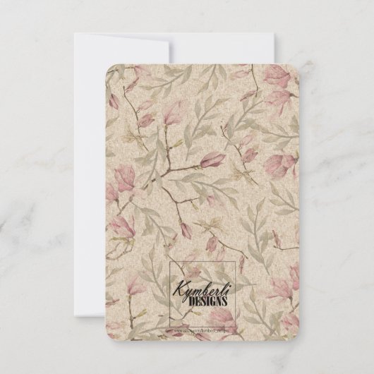 Invitation Aquarelle Ginkgo Mariage floral Enregistrer la dat (Dos)