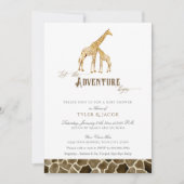 Invitation Aquarelle Giraffes Safari Baby shower d'aventure (Devant)