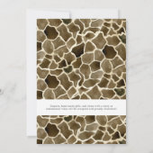 Invitation Aquarelle Giraffes Safari Baby shower d'aventure (Dos)