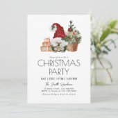 Invitation Aquarelle Gnome Cadeaux Noël Arbre fête (Debout devant)