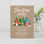Invitation Aquarelle Gnomes fête de Noël Kraft (Debout devant)