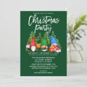 Invitation Aquarelle Gnomes Fête de Noël Vert (Debout devant)