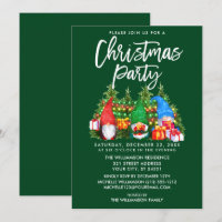 Aquarelle Gnomes Lumières Fête de Noël Vert