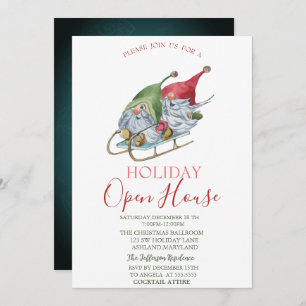 Invitation Aquarelle Gnomes Sleigh Open House