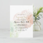 Invitation Aquarelle Gold Confetti Sip et voir (Debout devant)