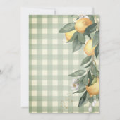 Invitation Aquarelle Gold Cross Lemons Botanique Vert Plaid (Dos)