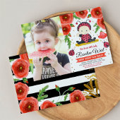 Invitation Aquarelle Gold Ladybug photo de premier anniversai