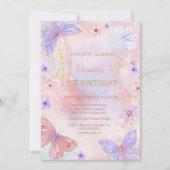 Invitation Aquarelle Gold Lilac Butterfly Rainbow Anniversair (Devant)