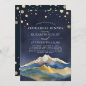 Invitation Aquarelle Gold Mountains Dîner de répétition Maria (Devant / Derrière)