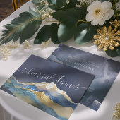 Invitation Aquarelle Gold Mountains Dîner de répétition Maria