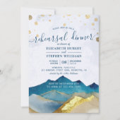 Invitation Aquarelle Gold Mountains Dîner de répétition Maria (Devant)