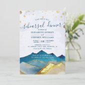 Invitation Aquarelle Gold Mountains Dîner de répétition Maria (Debout devant)